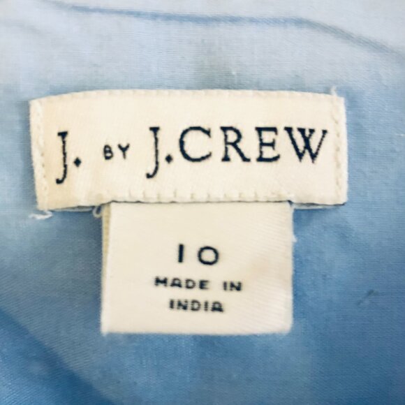 J. By J.Crew Floral Eyelet Shirt Dress Button Front Size 10 Blue 100% Cotton - Picture 6 of 16